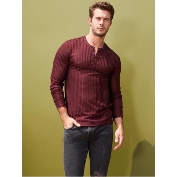 New GUESS Warehouse Long-Sleeve Henley SZ XL - Picture 1 of 7